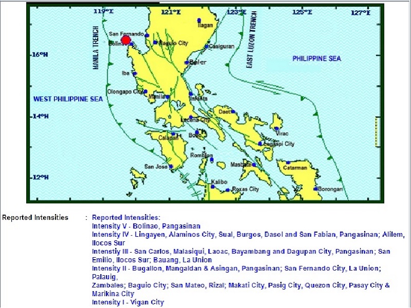 Lindol Na Tumama Sa Bolinao Pangasinan Kagabi Itinaas Sa Magnitude