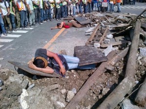 Mga nasawing indibidwal sa isinagawang earthquake drill sa BGC Taguig City via John Roson Bandera