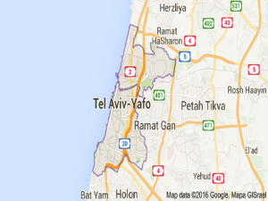 tel aviv, israel map