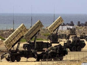 Patriot missile batteries are being prepared  in Jaffa, south of Tel Aviv, Friday, March 21, 2003. Patriot missiles are to be used against Iraqi ballistic missles in case of an attack.  (AP Photo / Darko Bandic)