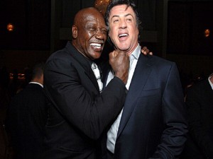Tony Burton and Sylvester Stallone during "Rocky Balboa" World Premiere - Arrivals at Grauman's Chinese Theatre in Hollywood, California, United States. (Photo by Alberto E. Rodriguez/WireImage)