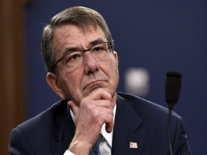 Defense Secretary Ash Carter testifies before the House Appropriations subcommittee on the president's 2017 budget during a hearing on Capitol Hill in Washington, Thursday, Feb. 25, 2016.  The U.S. military has launched a newly aggressive campaign of cyberattacks against Islamic State militants, targeting the groups abilities to use social media and the Internet to recruit fighters and inspire followers, U.S. officials told The Associated Press.  The surge of computer-based military operations by U.S. Cyber Command began shortly after Carter prodded commanders at Fort Meade, Maryland, last month to ramp up the fight against the Islamic State group on the cyber front. (AP Photo/Susan Walsh)