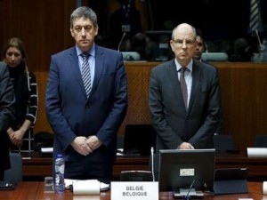 Belgian Interior Minister Jan Jambon and Justice Minister Koen Geens (R) REUTERS/Francois Lenoir