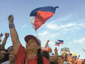 Duterte supporters in Luneta. PHOTO BY MARIANNE BERMUDEZ