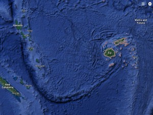 Vanuatu, New Caledonio and Fiji