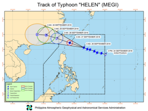 Track of Typhoon Helen