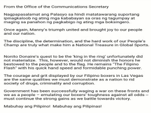 Statement ng Malakanyang