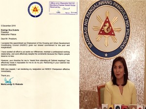 VP Robredo's resignation letter | Inquirer Photo