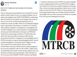 Statement ni Mocha Uson | FB post