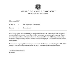 Bomb threat ADMU