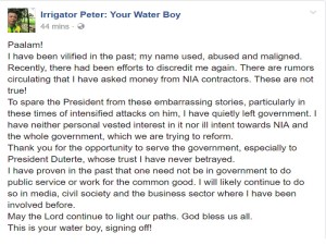 Peter Lavina quits NIA