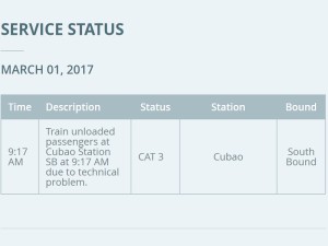 Service Status Mar 1