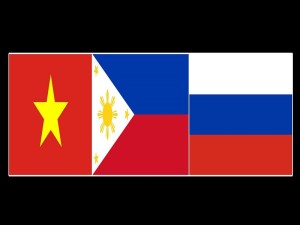 vietnam, philippines russia flags