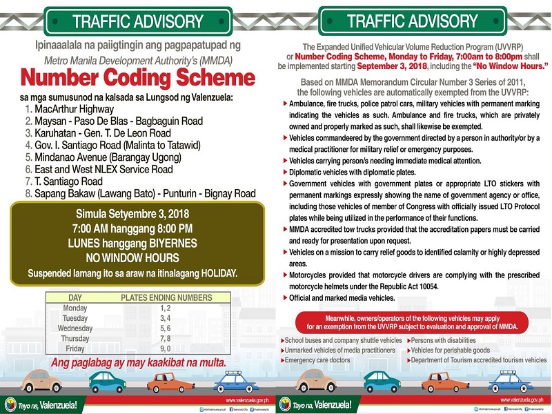 Valenzuela City magkakaroon ng Number Coding scheme mula Sept. 3 DZIQ