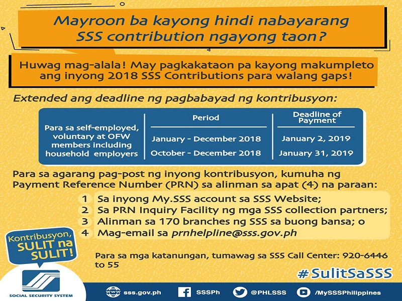 Deadline Para Sa Hindi Nabayarang Sss Contribution Ngayong Taon