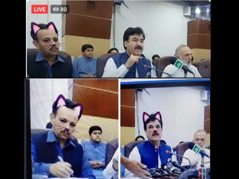 Cat filter sa Facebook live nakalimutang ioff habang nakalive ang presscon ng mga pulitiko sa