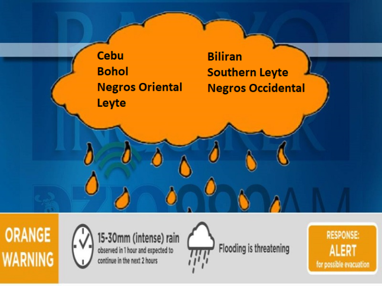 Orange rainfall warning nakataas sa ilang lalawigan sa Visayas | DZIQ Radyo Inquirer 990AM