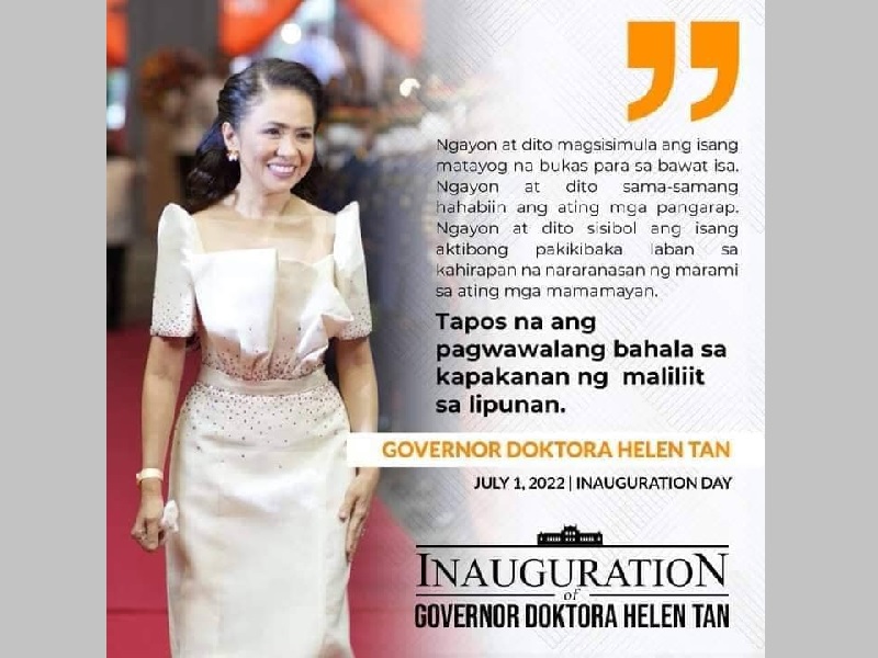 Helen Tan, nanumpa na bilang unahang babaeng gobernadora ng Quezon