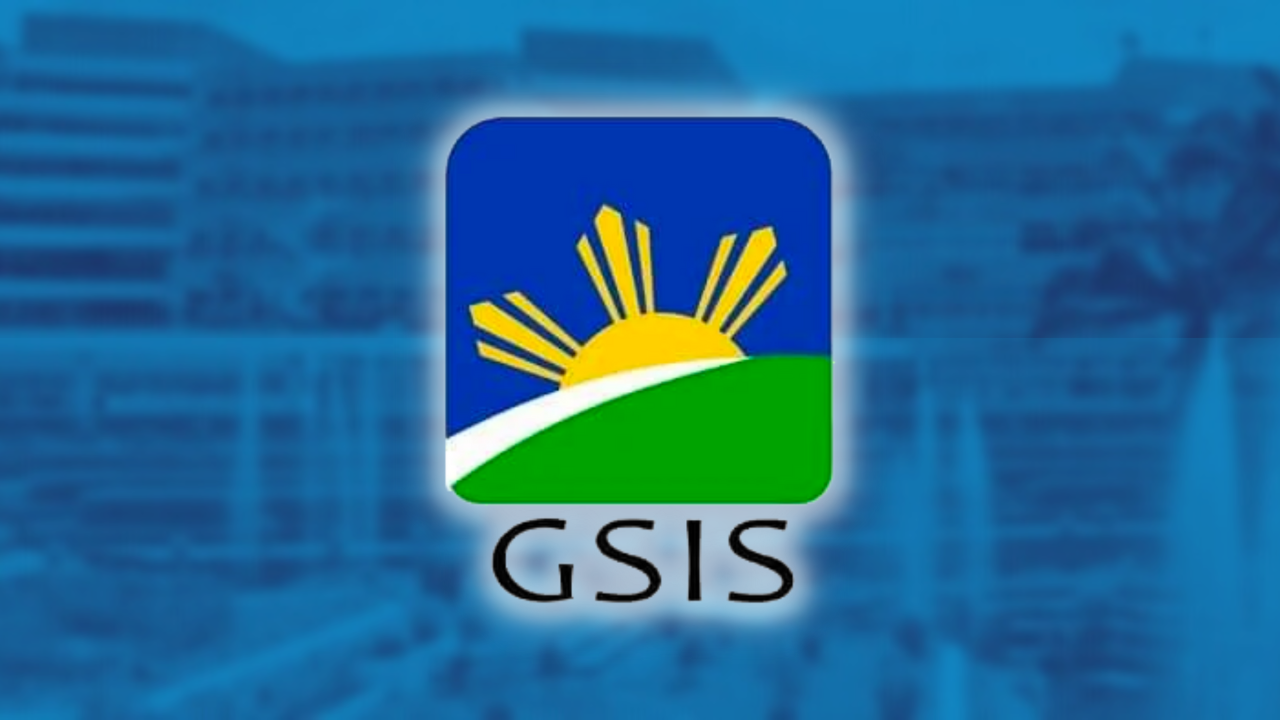 PHOTO: Blue tone background of GSIS building with GSIS logo superimposed STORY: P4.3B inilaán ng GSIS para sa El Niño emergency loan