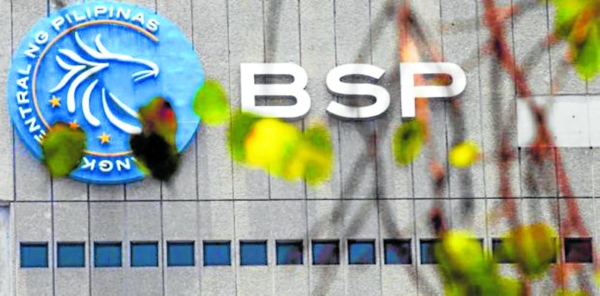 Closeup of facade of Bangko Sentral ng Pilipinas FOR STORY: P1.3B naipon sa mga makina ng palit-barya – BSP