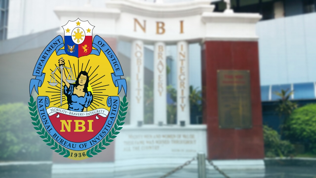 PHOTO: NBI logo over shot of NBI HQ facade STORY: Pangalan ni first lady gamit sa ‘gov't position for sale’ scam