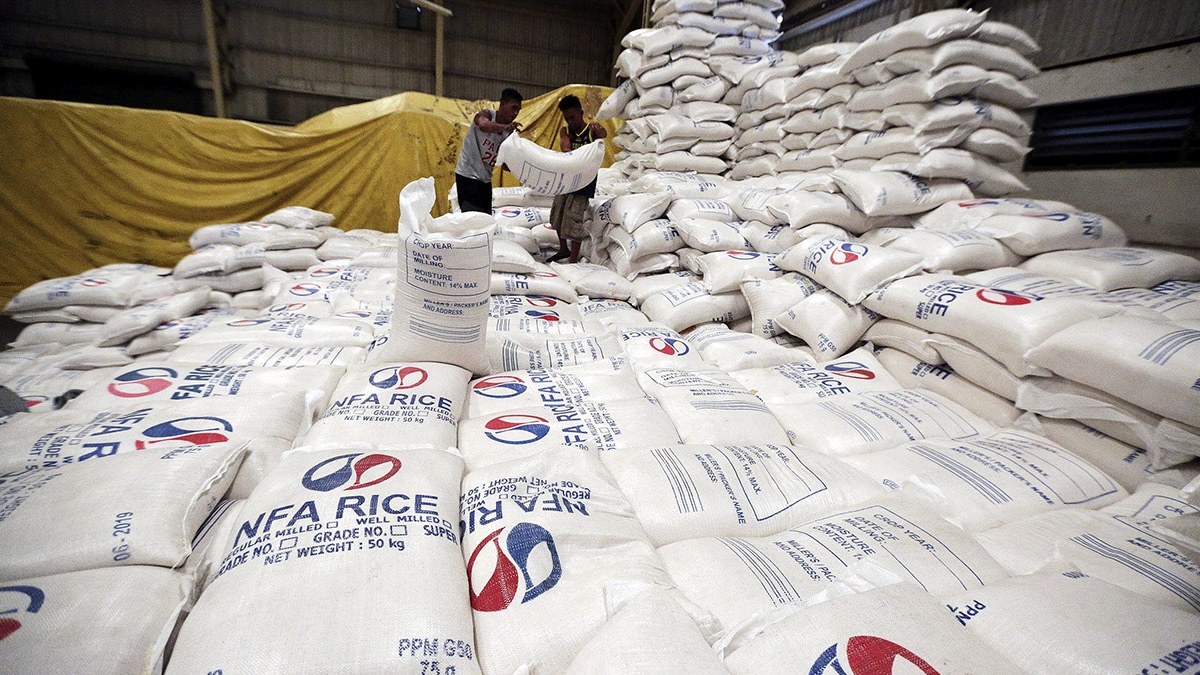 PHOTO: Sacks of rice in an NFA warehouse STORY: Rice buffer stock ng NFA halos na-triple: 126,000 MT nakaimbak