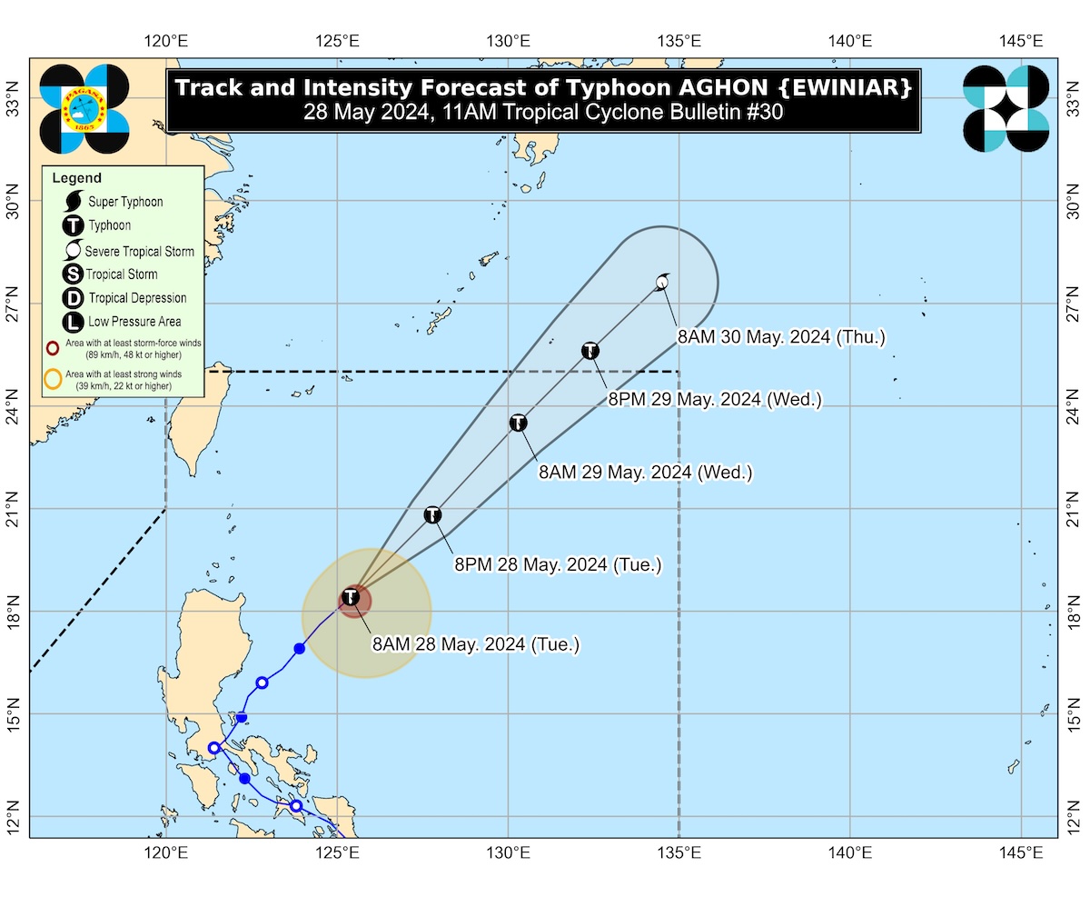 PHOTO: Aghon track map STORY: Typhoon Aghon bumilís sa paglayó nitó sa Luzon