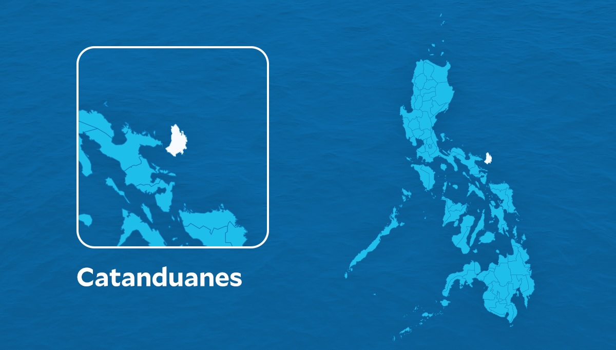 PHOTO: Map of Catanduanes STORY: DOJ nag-inspeksyón ng ni-raid na shabú lab sa Catanduanes