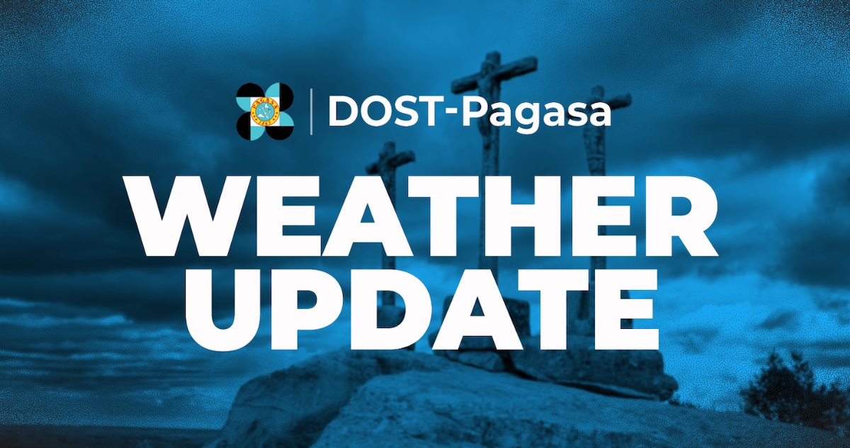 PHOTO: Pagasa weather update graphic STORY: Posibleng ulanín ang Metro Manila, S. Luzon, at W. Visayas