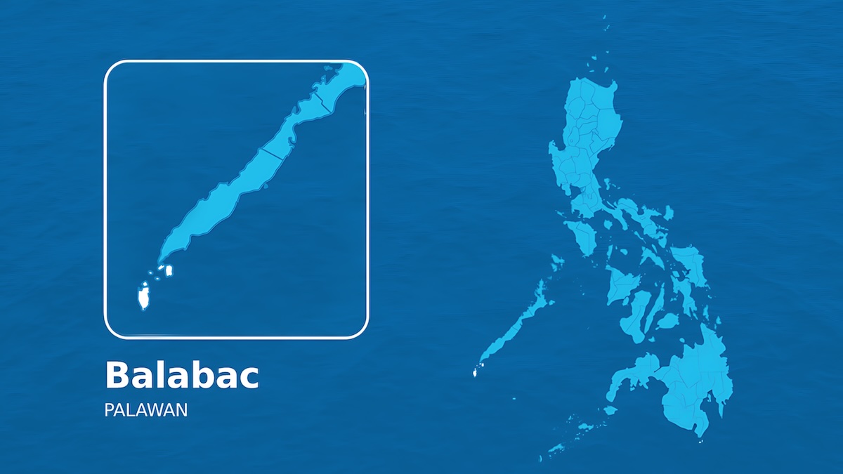 PHOTO: Balabac Strait in Palawan map STORY: 4 na Chinese warships namataán sa Palawan, ayon sa AFP