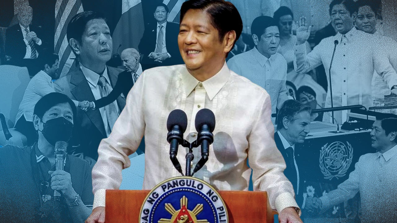 PHOTO: Composite photo ni Pangulong Ferdinand Marcos na nagtatalupatì. STORY: 22,000 pulís, security forces magbabantáy sa 3rd SONA ni Marcos