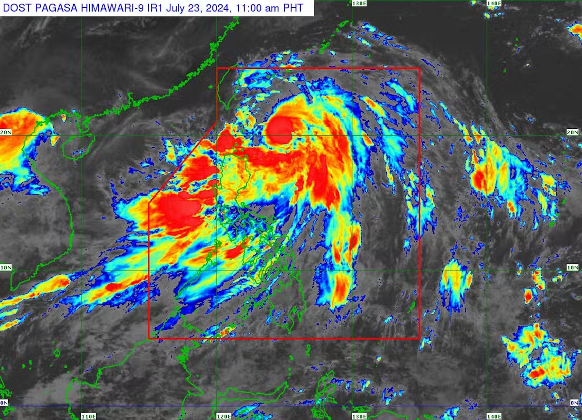 PHOTO: Satellite map showing position of Typhoon Carina (Gaemi) STORY: Signal No. 2 itinaas sa Batanes sa paglapit ni Carina