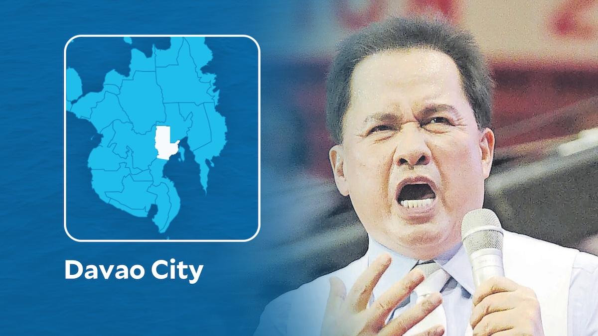 PHOTO: 2024 August 09 - Apollo Quiboloy with Davao City map STORY: Marcos dumistansiya sa kondisyon sa pagsuko ni Apollo Quiboloy