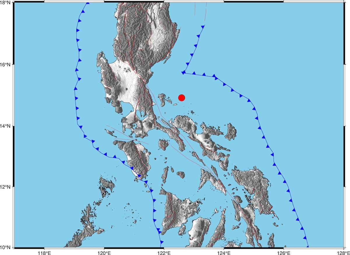 YPHOTO: Quezon quake map from Phivolcs STORY: Jomalig, Quezon walong beses niyanig ng lindol