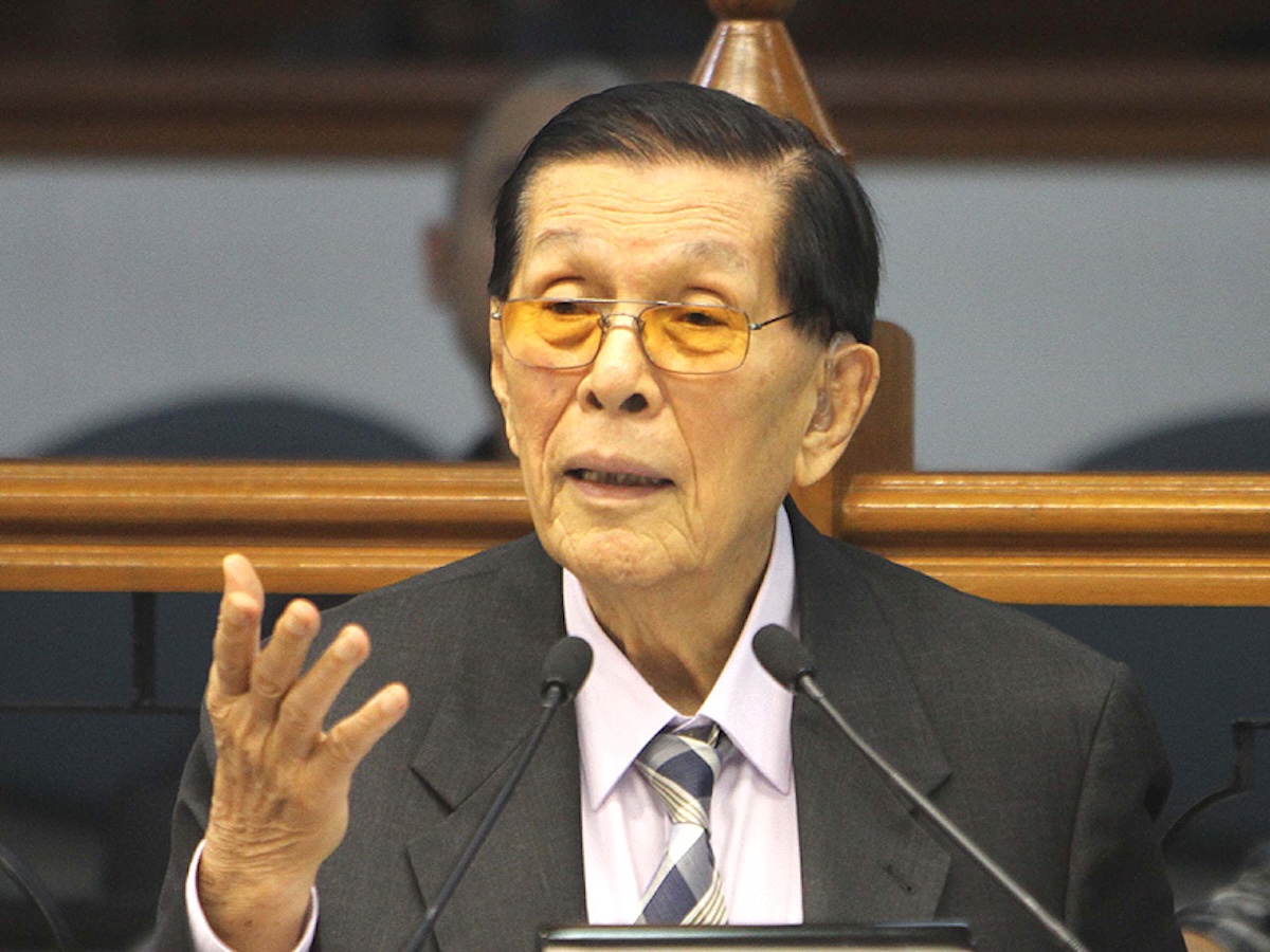 PHOTO: Juan Ponce Enrile STORY: Juan Ponce Enrile, 2 pa absuwelto sa kasong pandarambong